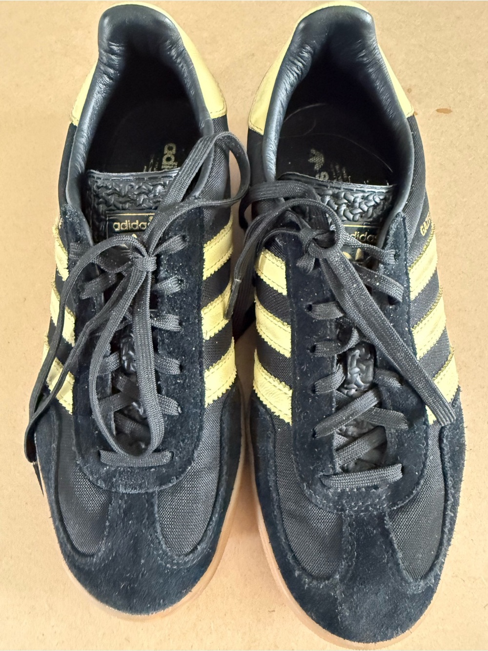 adidas Black Sneakers with Yellow Stripes